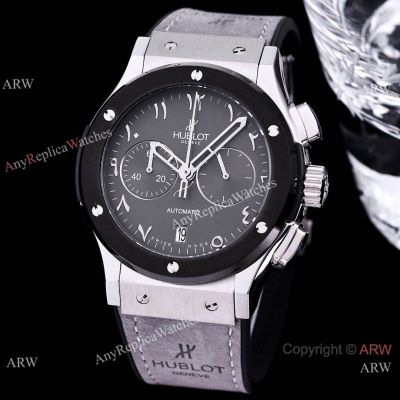 Replacement Hublot Replica Watches Classic Fusion Chronograph 45mm Dubai Gray Dial Black Bezel